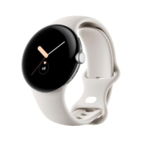 Google Pixel Watch WiFi 41mm Polished Silver Case with Sport Band - Chalk